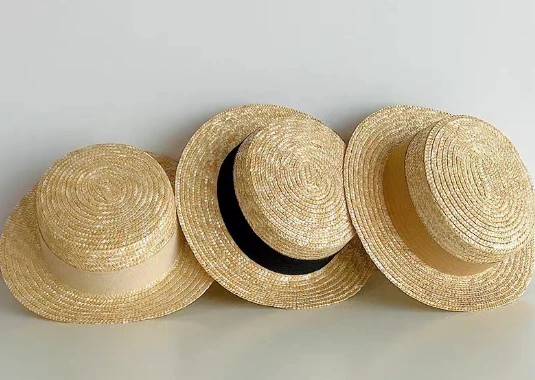 Pălărie de vară țesută de grâu natural