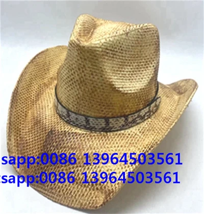 Şapcă pentru bărbaţi de paie Demin pălărie de cowboy