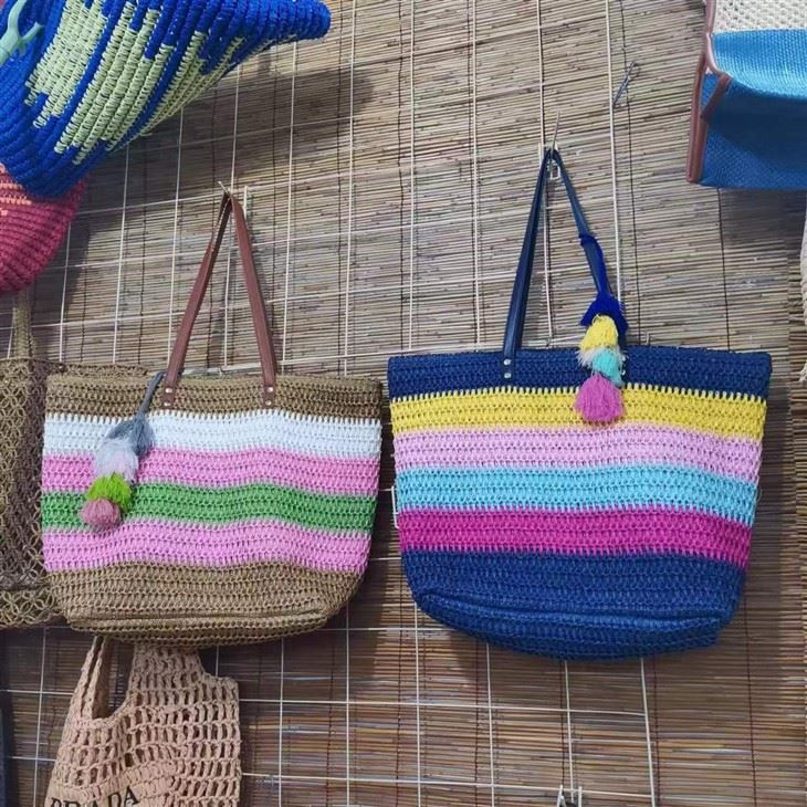 Geantă de plajă mare pentru femei, curcubeu, colorată