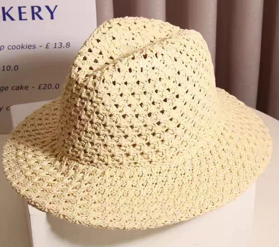 Pălărie de femeie Flower Hollow Handmade Staw