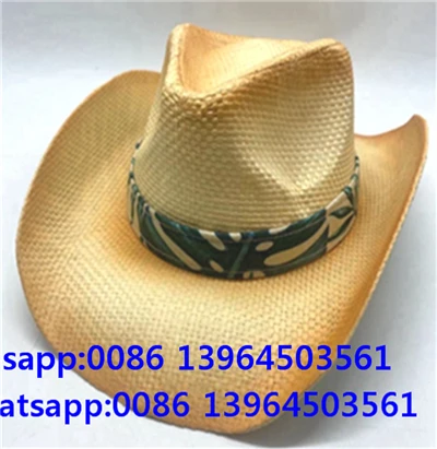 Bărbați Western Ribbon Cowboy Straw Fisher Man Pălărie de soare