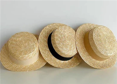 Pălărie de vară țesută de grâu natural