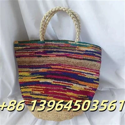 Găleată de rafie multicolor handmade