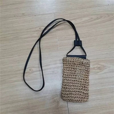 Geantă de telefon din paie pentru femei Coloe maro