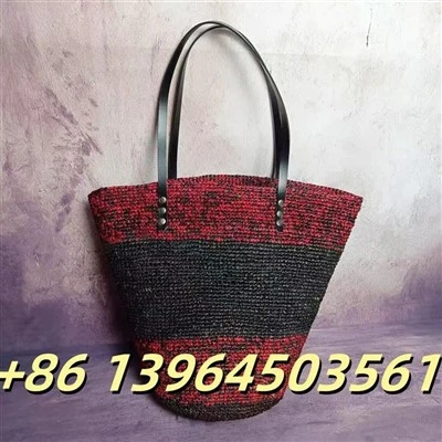 Geantă de vară a plajei de umăr Raffia