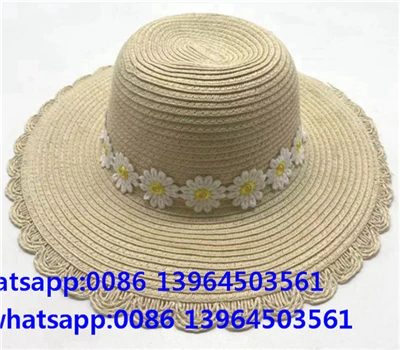 Pălărie Daisy Ribbon, cu boruri largi, țesute din hârtie de paie