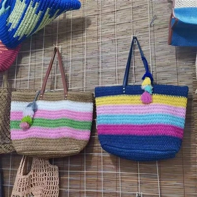 Geantă de plajă mare pentru femei, curcubeu, colorată