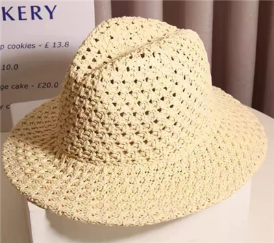 Pălărie de femeie Flower Hollow Handmade Staw